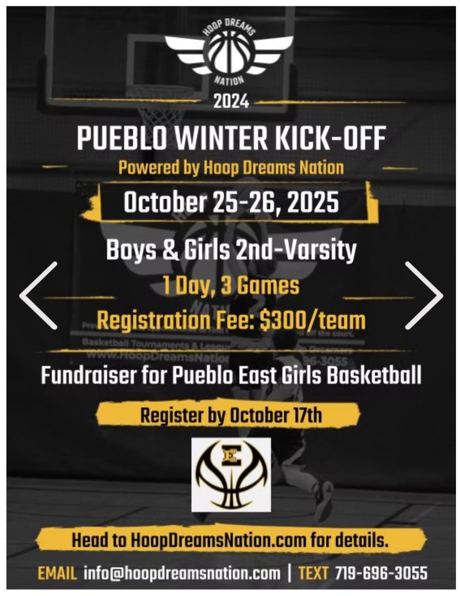 Registration is open for this year's Pueblo CO Winter Kickoff youth basketball tournament.
