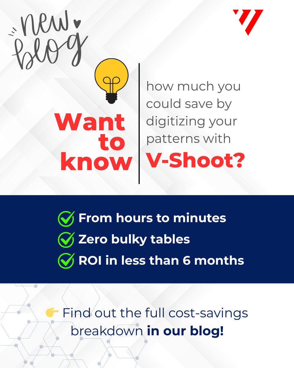 velocitplotters's tweet image. ⏱️ What if digitizing your patterns didn’t take hours (or days)… but just minutes?
With the V-Shoot Camera System, manufacturers are cutting costs by tens of thousands every year.