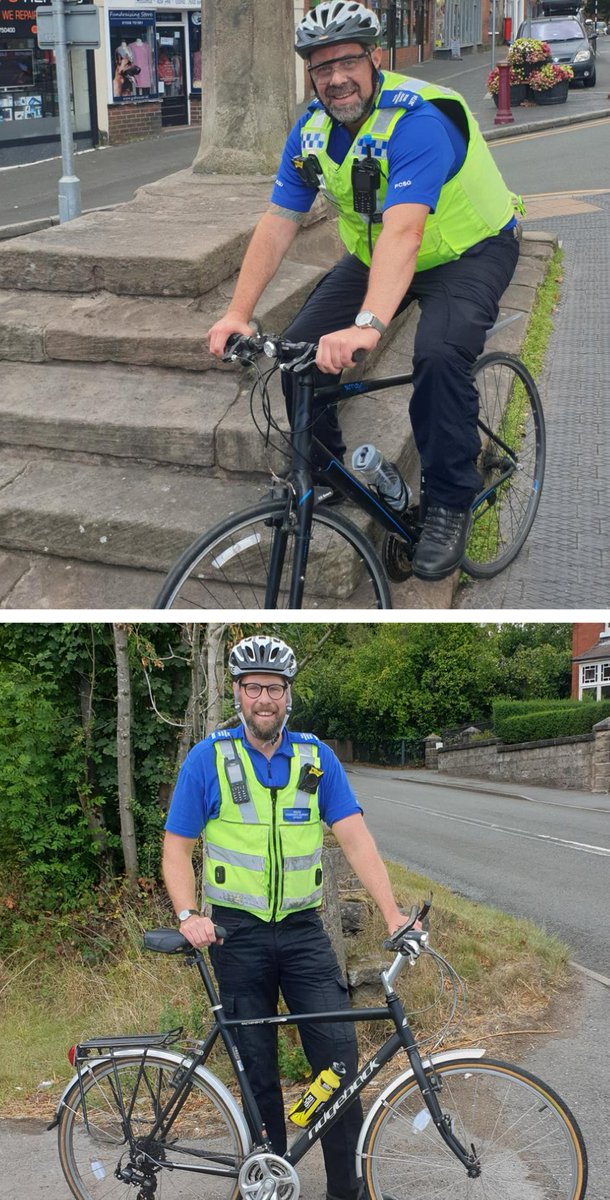 MoorlandsPolice's tweet image. ON YA BIKE....

PCSO's Long and Waters took to their bikes to patrol #Cheadle, #Tean and #Draycott this afternoon. Taking in 14 miles of the local area.  

The public seemed to enjoy seeing the officers on their bikes and it certainly proved to be a great conversation starter