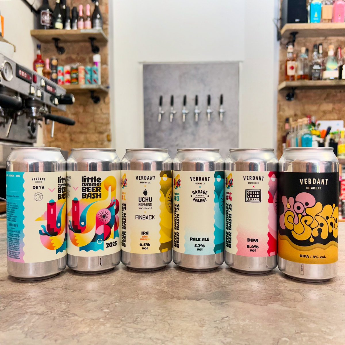 CraftTooting's tweet photo. NEW #Verdant and it’s all about the Little Summer Beer Bash (LSBB25)! We have the Official x #DEYA x LHG Collab #IPA PLUS x Uchu x #Finback Collab IPA! We also have Collab #3 x Garage (NZ) Hoppy Pale, Collab #4 x Green Cheek #DIPA AND ‘Hop Custard’ #DIPA 💣💥 #Tooting #Craftbeer https://t.co/9iWklITZAP
