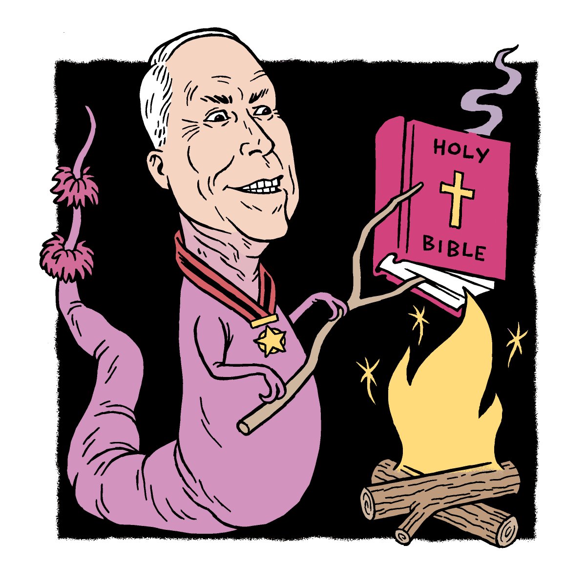 danny_hellman's tweet photo. John McCain, 8/29/36-8/25/18
"McCain vs Holy Bible" Illustration by Danny Hellman for New York Press, 3/5/00
#illustration #illustrator #comics #comix #politics #warpig #warmonger #keatingfive #newyorkpress #nypress https://t.co/zLnTTREsza