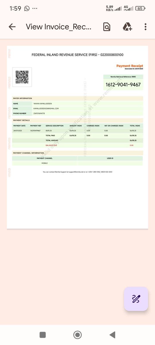 I have paid for the stamp duty fees since on 24 July, 2025 but it's showing no payment info, when trying to check the status of the payment in other to move the application to the pending
name: KYM AGRIPHARMA INTEGRATED LTD
AVCode: 175271897408
RRR : 1612-9041-9467
<a href="/cacnigeria1/">Corporate Affairs Commission</a>