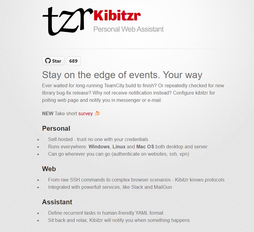 Tired of paying for website monitors? Kibitzr is a simple, flexible open-source web scraper and notification bot. 🧩 Self-hosted, lightweight, and extensible via plugins. #selfhosted #opensource #automation #webscraping #bot