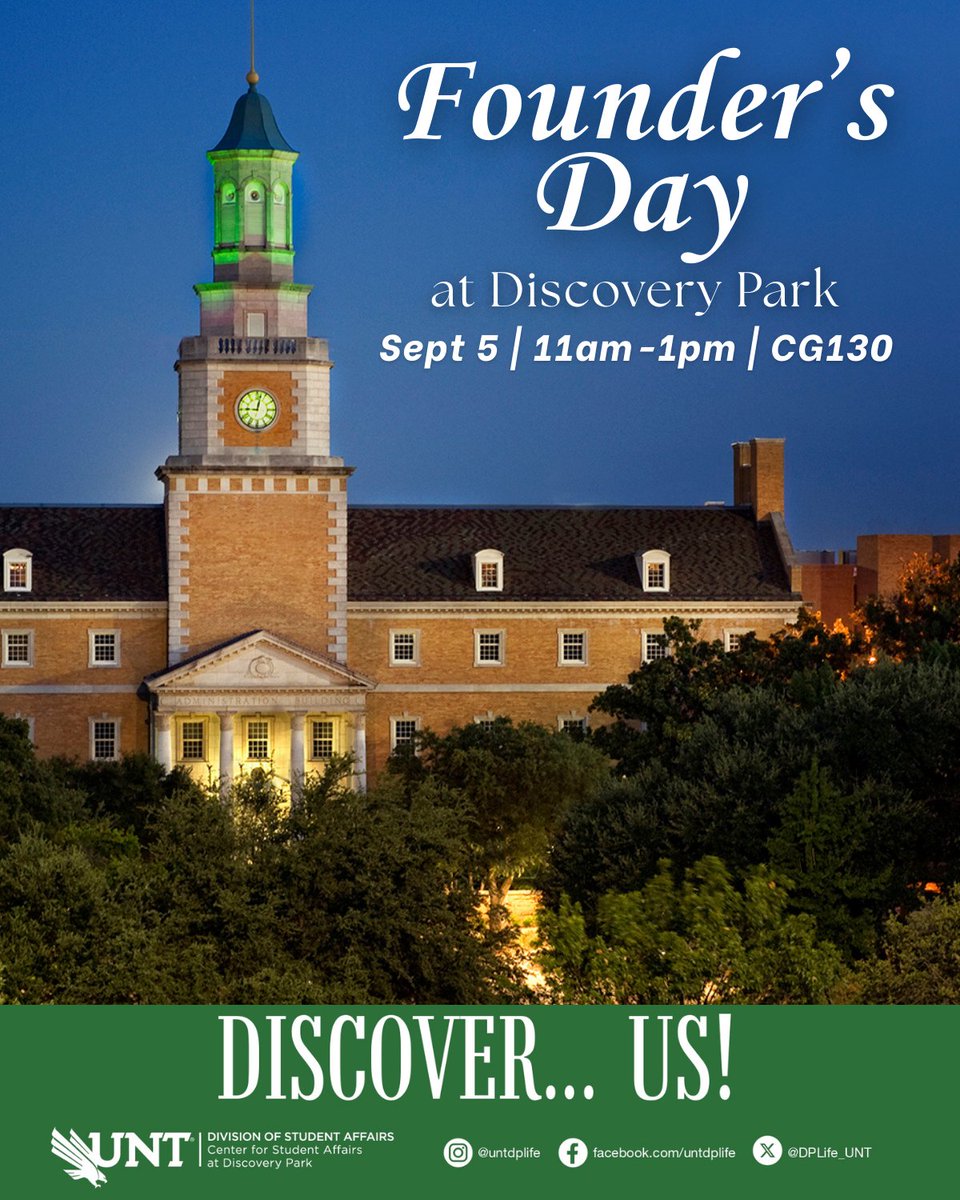 It's almost time for the 135th birthday of the University of North Texas! 🎉 We have free cupcakes to celebrate so make sure to stop by and join us in the festivities!  🧁

🗓️ September 5
⏰ 11am-1pm
📍 CG130