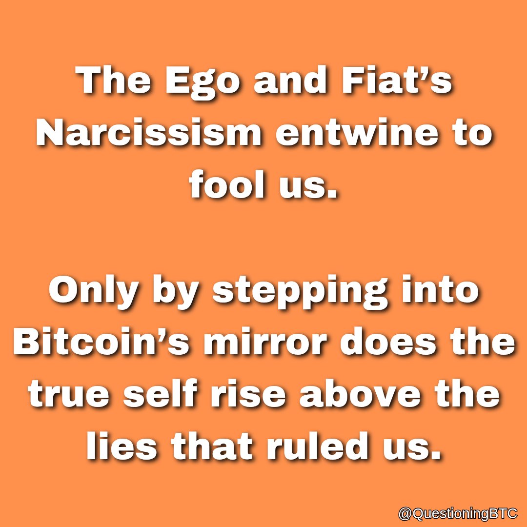 QuestioningBTC's tweet image. #Bitcoin #ego #FiatNarcissism