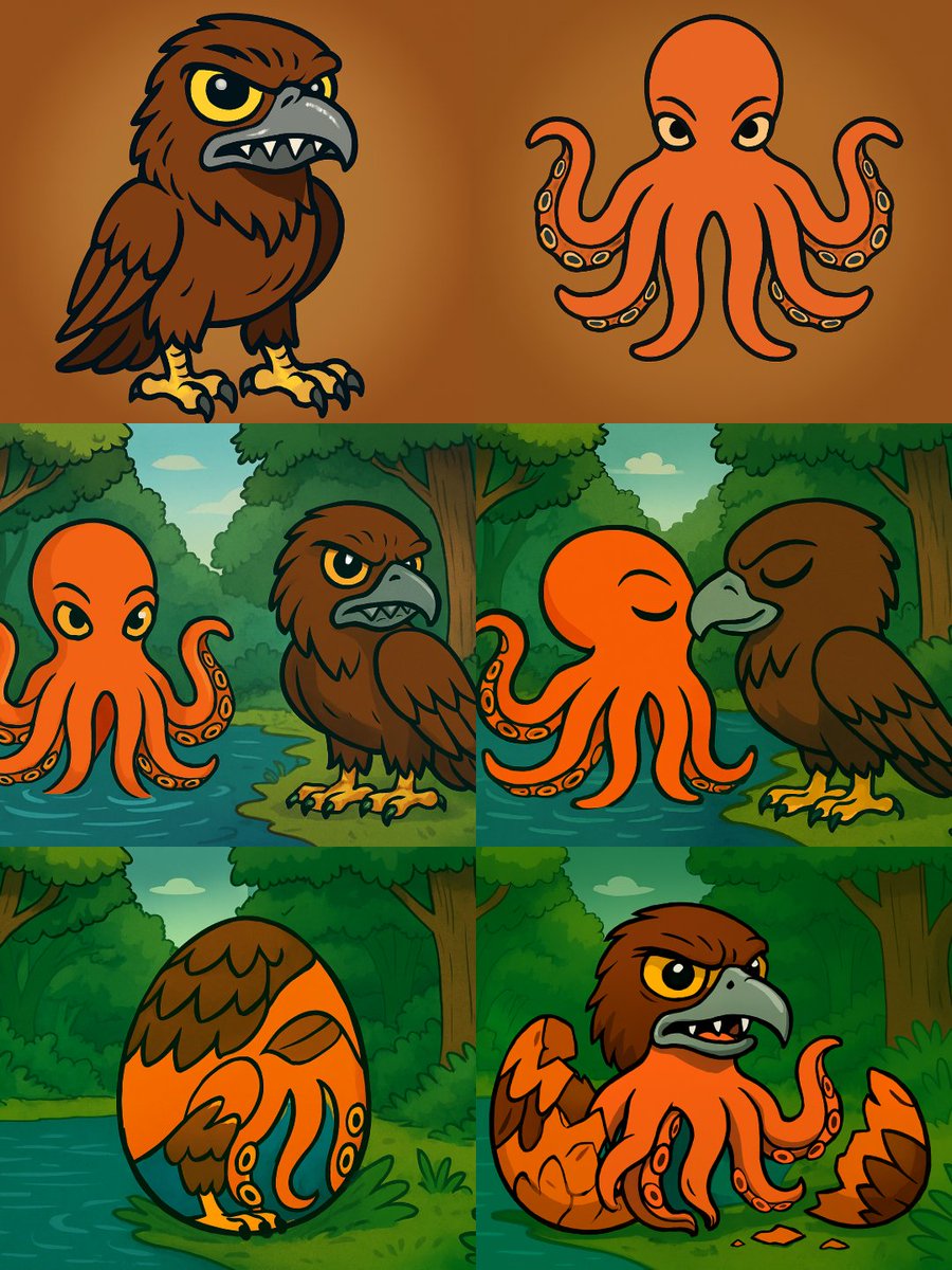 SG__creations's tweet photo. 🦅 + 🐙 = 🐙🦅
From forest skies to ocean depths... a new hybrid is born. 🌊🌳

https://t.co/0Th4ZTKSf1

🔥 Witness the evolution of the Crossbreed Series – where worlds collide &amp; legends hatch.

#NFT #Crossbreed #HybridCreatures #Web3 https://t.co/PwB97lHCjI