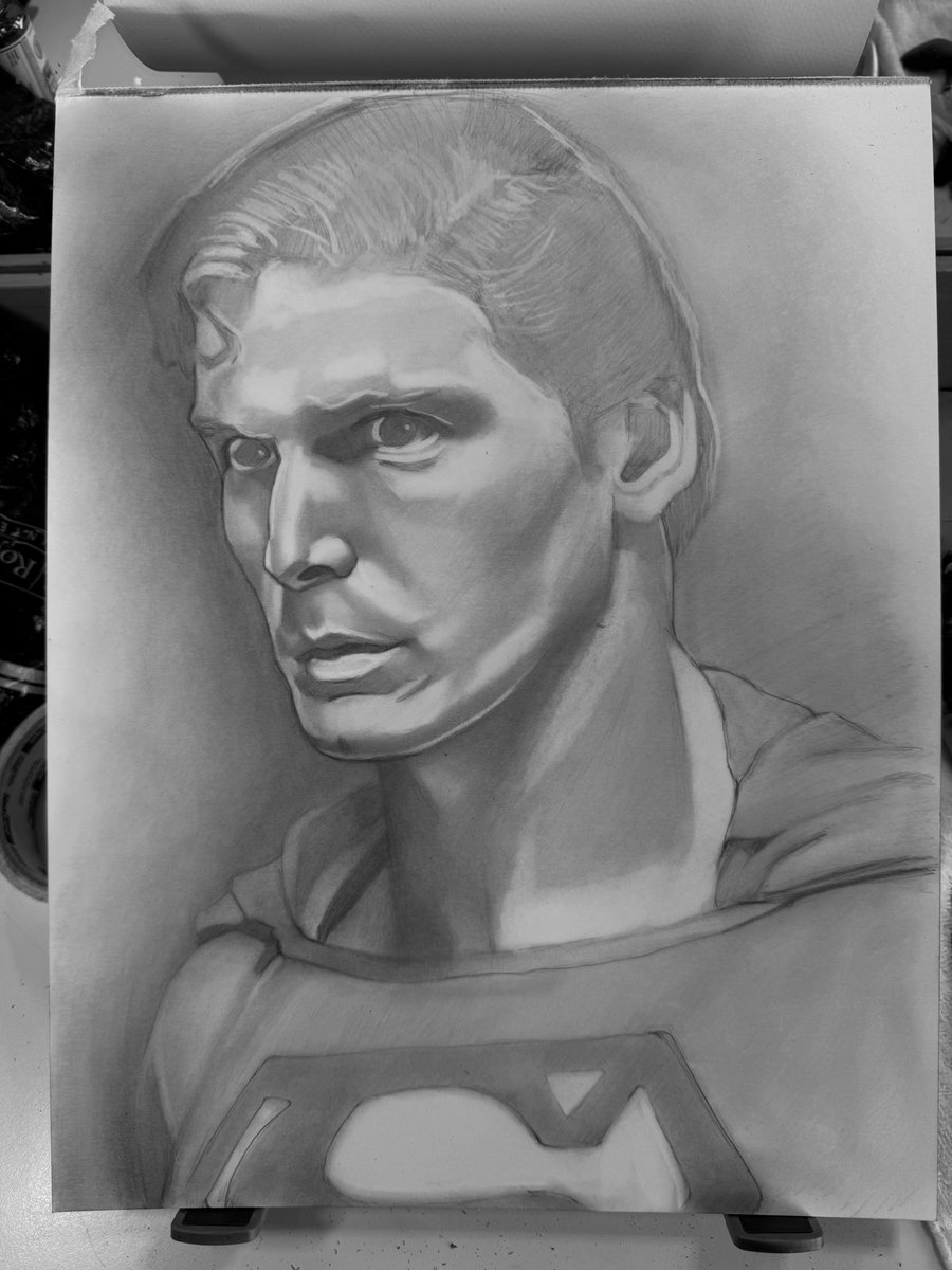 I’m on a cruise ship. I have two shows tonight. And I’m staying busy working on a drawing of Christopher Reeve as Superman.