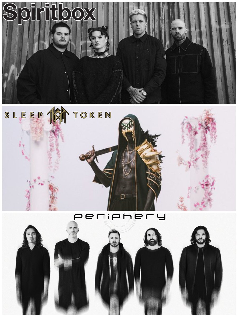 Three of the most innovative and exciting Metal/Metalcore bands you should be listening to today 👇
<a href="/spiritboxband/">Spiritbox</a> 🌊 open.spotify.com/artist/4MzJMcH…
<a href="/Sleep_Token/">Sleep Token</a> 🎭 open.spotify.com/artist/2n2RSaZ…
<a href="/PeripheryBand/">Periphery</a> 🌌 open.spotify.com/artist/6d24kC5…