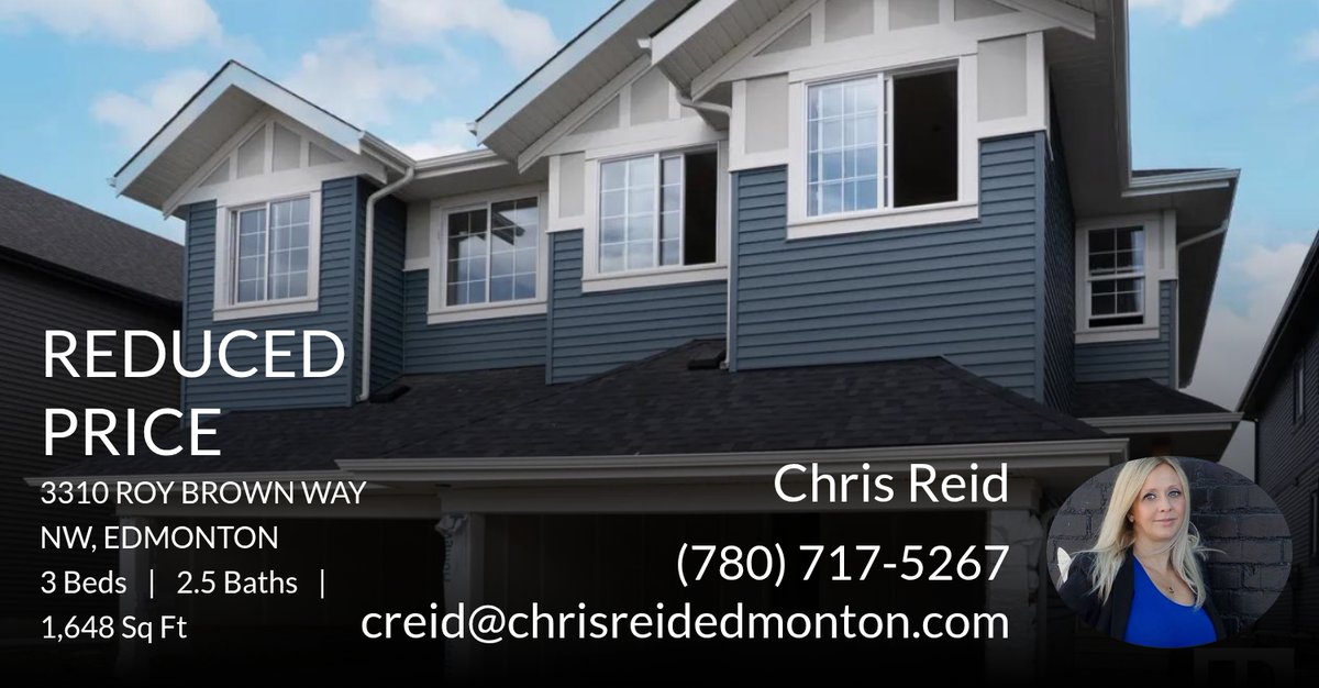 ChrisReidEdm's tweet photo. 📍 Reduced Price 📍 This recently reduced home at 3310 Roy Brown Way Nw in Edmonton won't last long, so, don't wait to set up a showing! Reach out here or at (780) 717-5267 for more information!
#edmontonliving #edmonton #edmo... https://t.co/AwHd2FTXkP https://t.co/G2ugvcpyBC