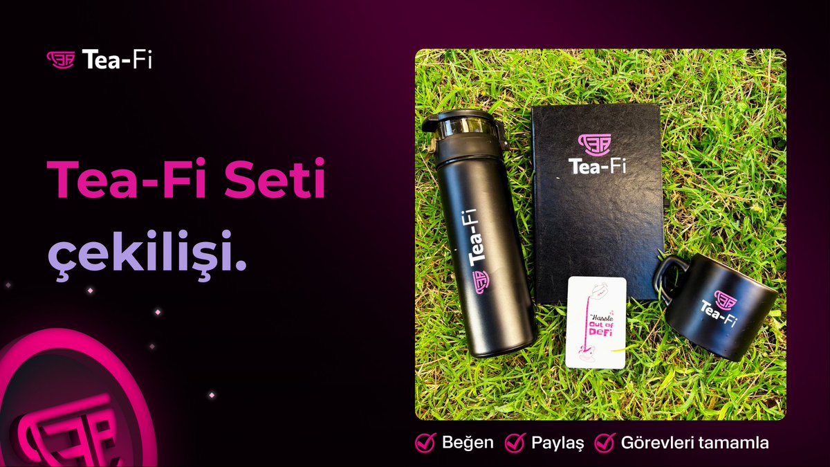 🎁 5 Kişiye Tea-Fi Seti Çekilişi 🎁

Geçtiğimiz gün paylaşımını yaptığımız #TeaFi seti çok beğenildi. Yoğun talep üzerine biz de bu harika set için kolay görevlerden oluşan bir çekiliş düzenledik 🫖

👇Katılım Koşulları 

1️⃣ Like + RT
2️⃣ X hesabımızı takip et
3️⃣ TG hesabımıza