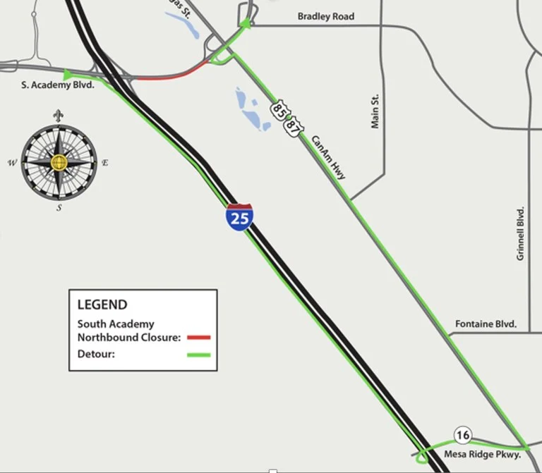 ColoradoDOT's tweet photo. #CDOT #News: #MAMSIP Update Aug. 31 - El Paso County South Academy Boulevard Widening in @CityofCOS - Ongoing lane reductions on S. Academy Boulevard between Venetucci Blvd & Coventry Dr. for traffic signal work.
📰https://t.co/a9u0okPO1M
#KnowBeforeYouGo #SlowfortheConeZone https://t.co/ikASLh6QDK