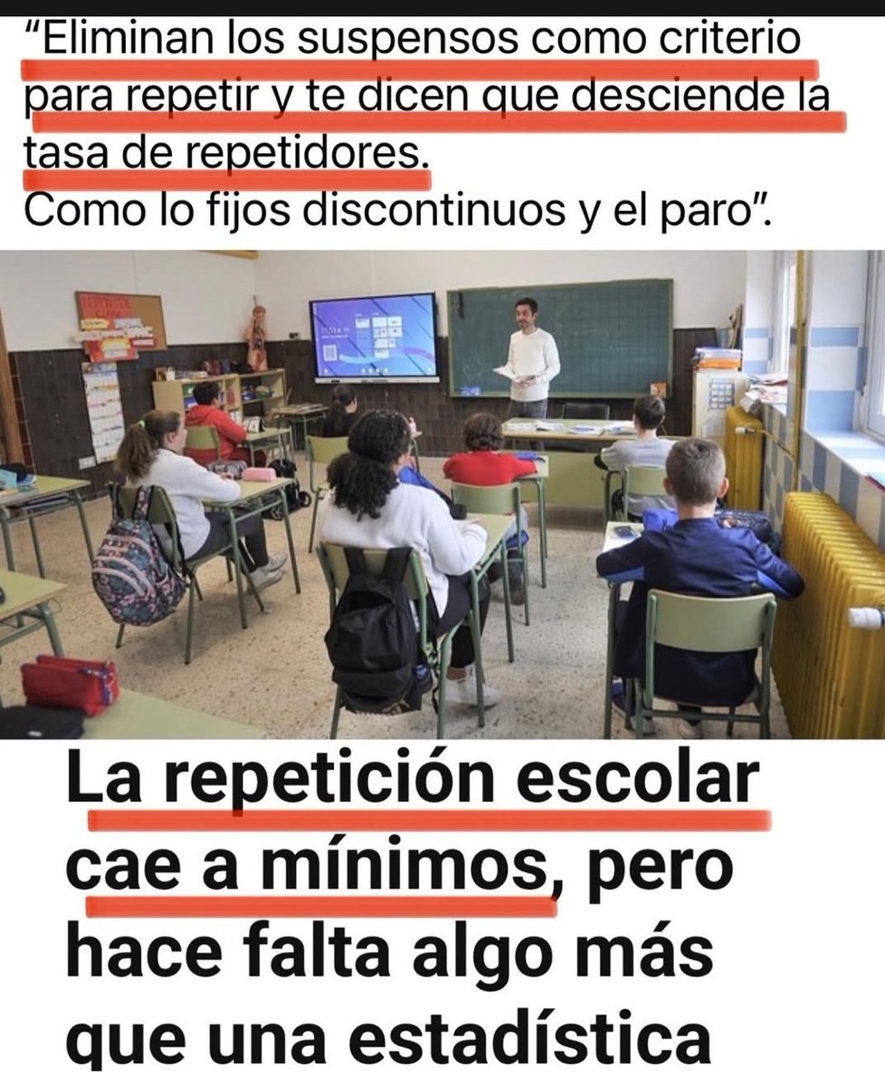 No nos engañemos. Menor tasa de repetición no significa mayor tasa de aprobados. Que disminuya el número de repetidores no indica una mejoría en los aprendizajes.