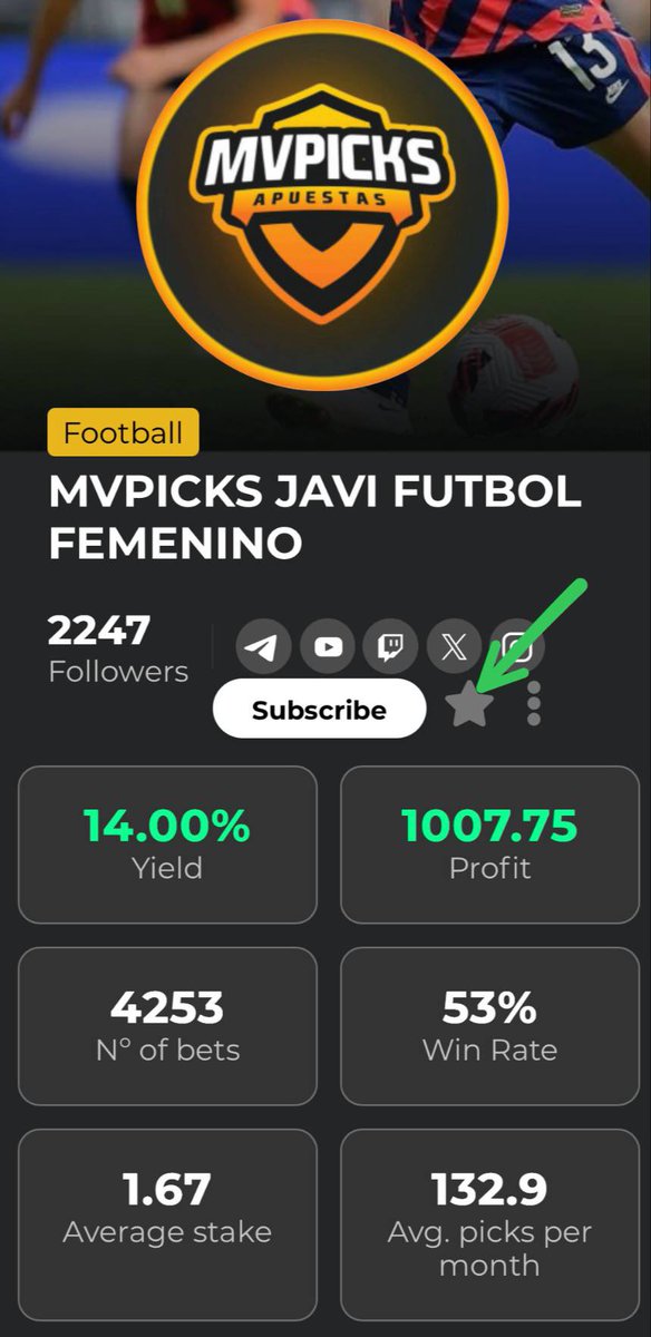 📣 <a href="/JaviMVPicks/">Javi MVPicks</a> va a mandar una FUNBET GRATIS por la APP 📲 de Bet2Earn al llegar a los 2265 seguidores ‼️

Si queréis recibirlo:

1️⃣ - Marca la 🌟 en su perfil de Bet2Earn ➡️ bet2earn.com/tipsters/mvpic… 

2️⃣ - Descarga en Android 🤖 
iOs 📱 la aplicación Bet2Earn Picks en tu móvil e