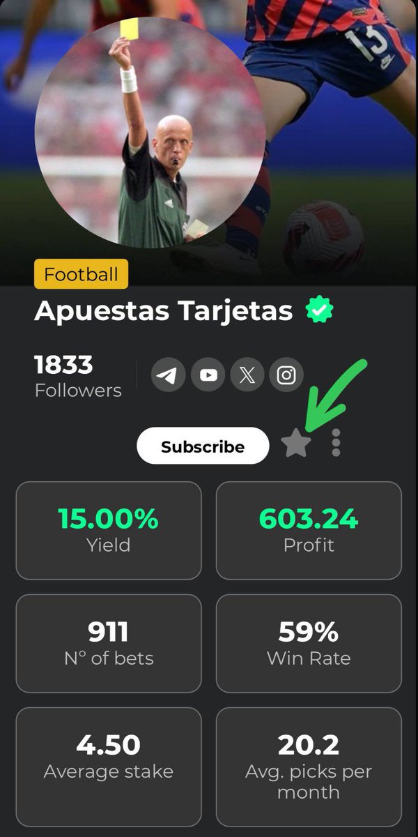 📣 <a href="/apuestastarjeta/">Apuestas Tarjetas</a> va a mandar PICK GRATIS por la APP 📲 de Bet2Earn al llegar a 1850 seguidores ‼️

Si queréis recibirlo:

1️⃣ - Marca la 🌟 en su perfil de Bet2Earn ➡️ bet2earn.com/tipsters/apues…

2️⃣ - Descarga en Android 🤖 
iOs 📱 la aplicación Bet2Earn Picks en tu móvil e inicia