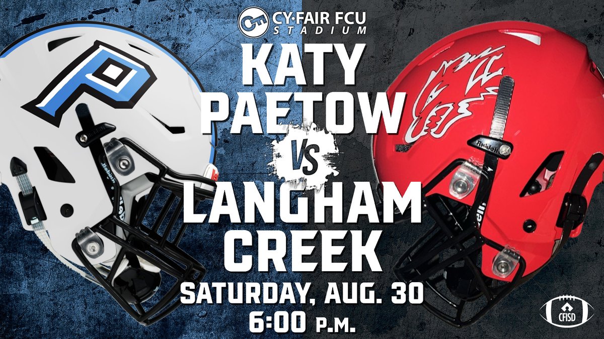 Saturday Night at Cy-Fair FCU Stadium

Langham Creek Tickets:
events.hometownticketing.com/boxoffice/cfis…

Katy Paetow Tickets:
events.hometownticketing.com/boxoffice/cfis…