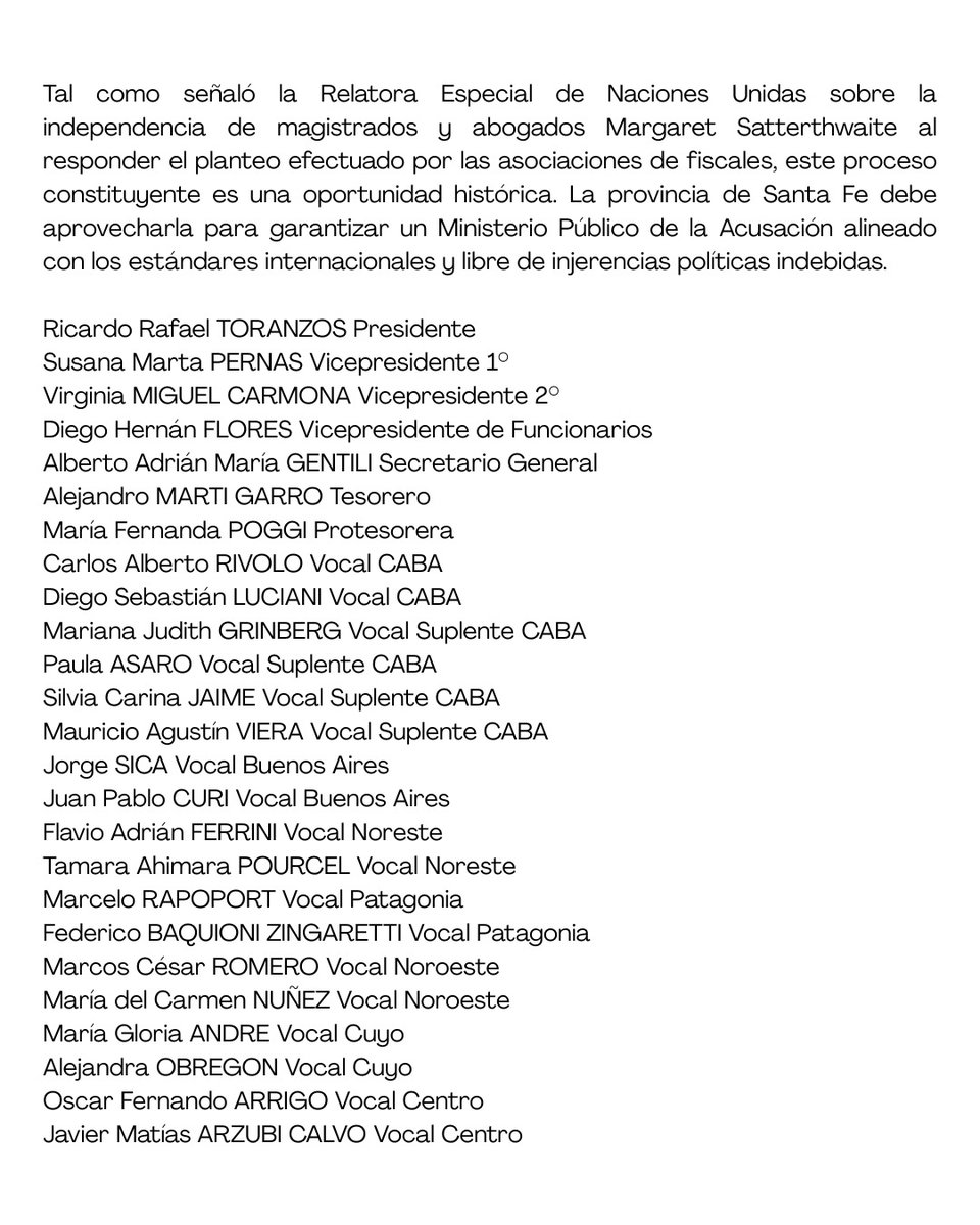 Compartimos comunicado de la Asociación de Fiscales y Funcionarios del Ministerio Público Fiscal de la Nación.