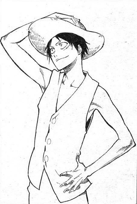 #BLEACH 
Monkey D Luffy drawn by Bleach's author  Tite Kubo