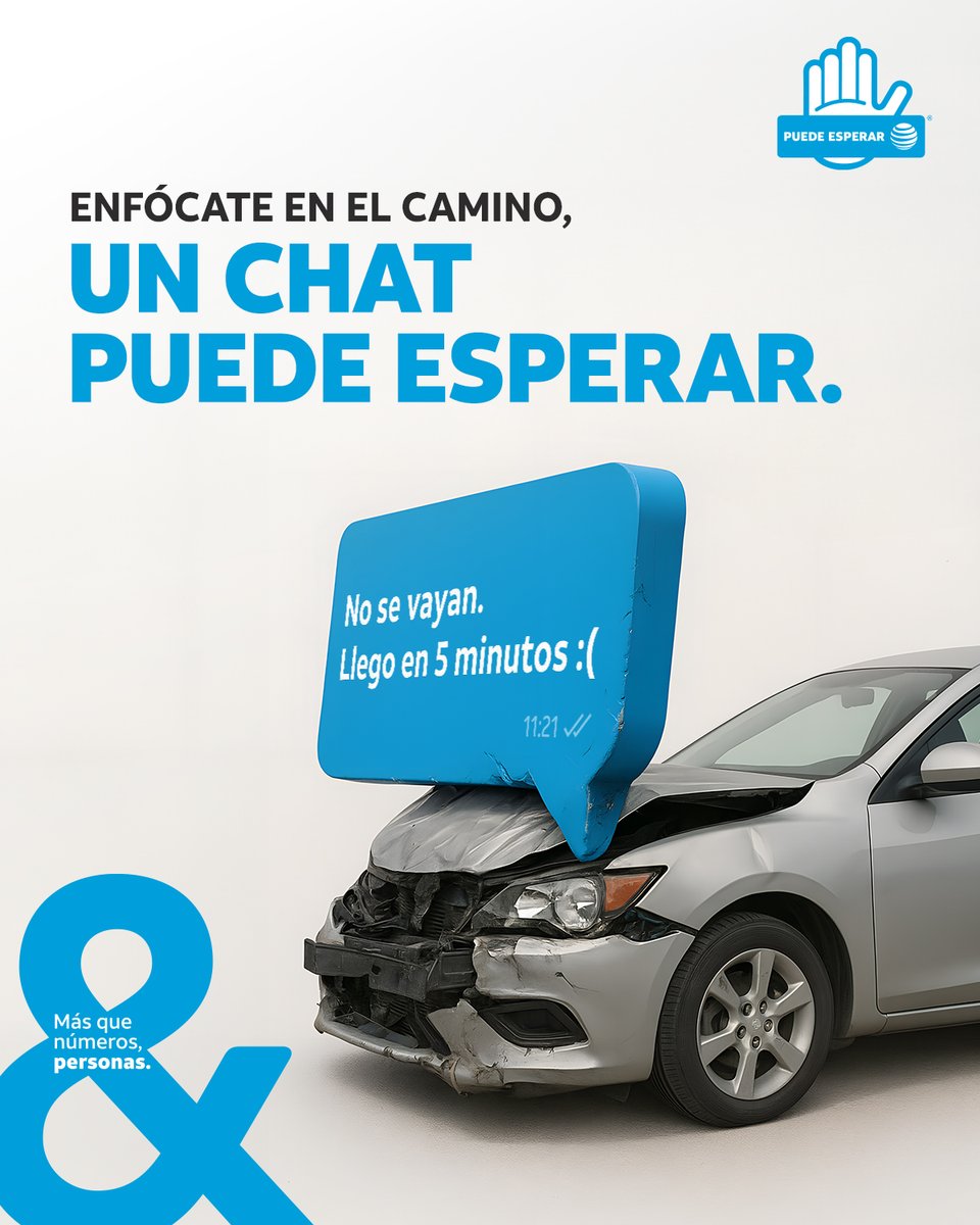 ATTMx's tweet image. Atender esa notificación de mensaje puede cambiarlo todo. 
Mantén la vista en el camino, cuídate y cuida a las demás personas en el camino.
Ese mensaje #PuedeEsperar.

#MásQueNúmerosPersonas