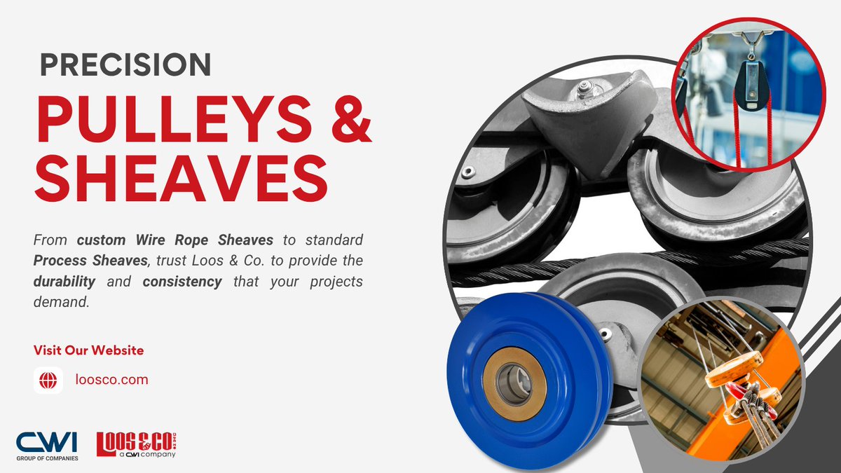 No matter the scope of your project, Loos &amp; Co’s varied Sheave offerings can offer consistent, durable performance. Learn more about our custom Sheave manufacturing processes and qualities here: hubs.ly/Q03zpj5T0