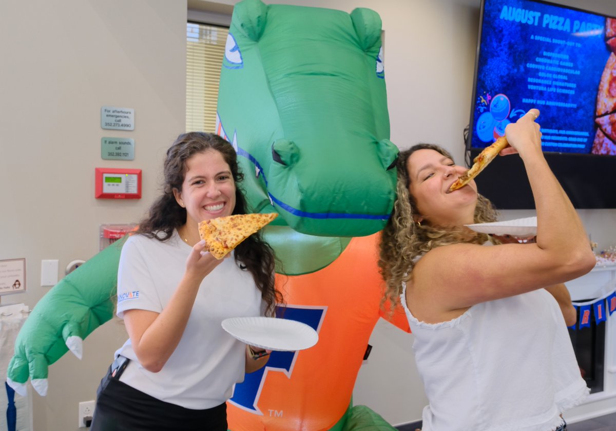 UFAccelerate's tweet image. All thumbs up for Pizza Fridays! 🍕👍 Big thanks to all who joined our August Pizza Party at our #HubSweetHome!

🌟 A special shout-out to BioFrontier, @Chromatic_Games, Corvivo Cardiovascular, @GolokGlobal, Resonance Signatures, and Ventura Life Sciences. Happy Hub Anniversary!!