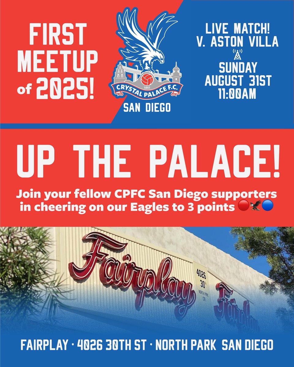 Let’s dust this sucker off. 11am (late o’clock) start on Sunday at <a href="/FairplayNp/">FairplayNP</a>! <a href="/Padres/">San Diego Padres</a> start at 10 if you fancy joining early <a href="/CPFC/">Crystal Palace F.C.</a> <a href="/holmesdaleUSA/">CPFC in the states 🦅</a>