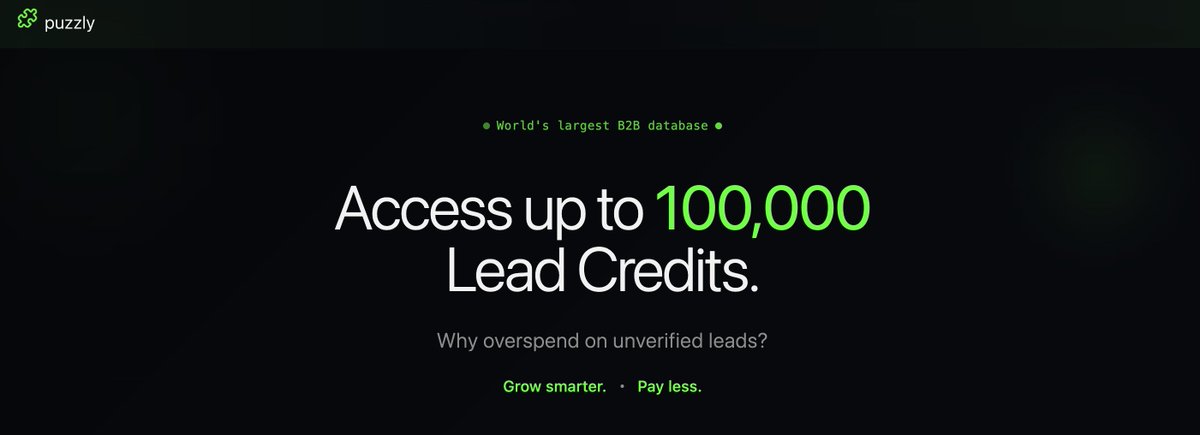 My co-founders are going to kill me...

Giving Away 100,000 B2B Valid Lead Credits.

No more Apollo :)

Like, Retweet and comment "Puzzly" so I can send the credits.

(MUST BE FOLLOWING)