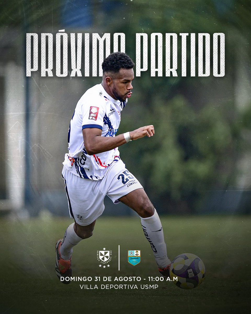 ⚽ ¡𝙋𝙍Ó𝙓𝙄𝙈𝙊 𝙋𝘼𝙍𝙏𝙄𝘿𝙊!

Este partido lo jugamos juntos y tu aliento se tiene que hacer sentir desde la tribuna 🙌🏼

Adquiere tus entradas en el siguiente enlace 👇🏼

passline.com/eventos/univer… 

🆚 D. Llacuabamba
📅 Domingo 31 de Agosto
🕒 11:00 AM
📍 Villa Deportiva USMP
