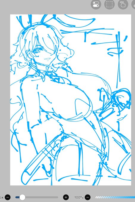 ラフだけ描いた明日仕事前暇だから描く 