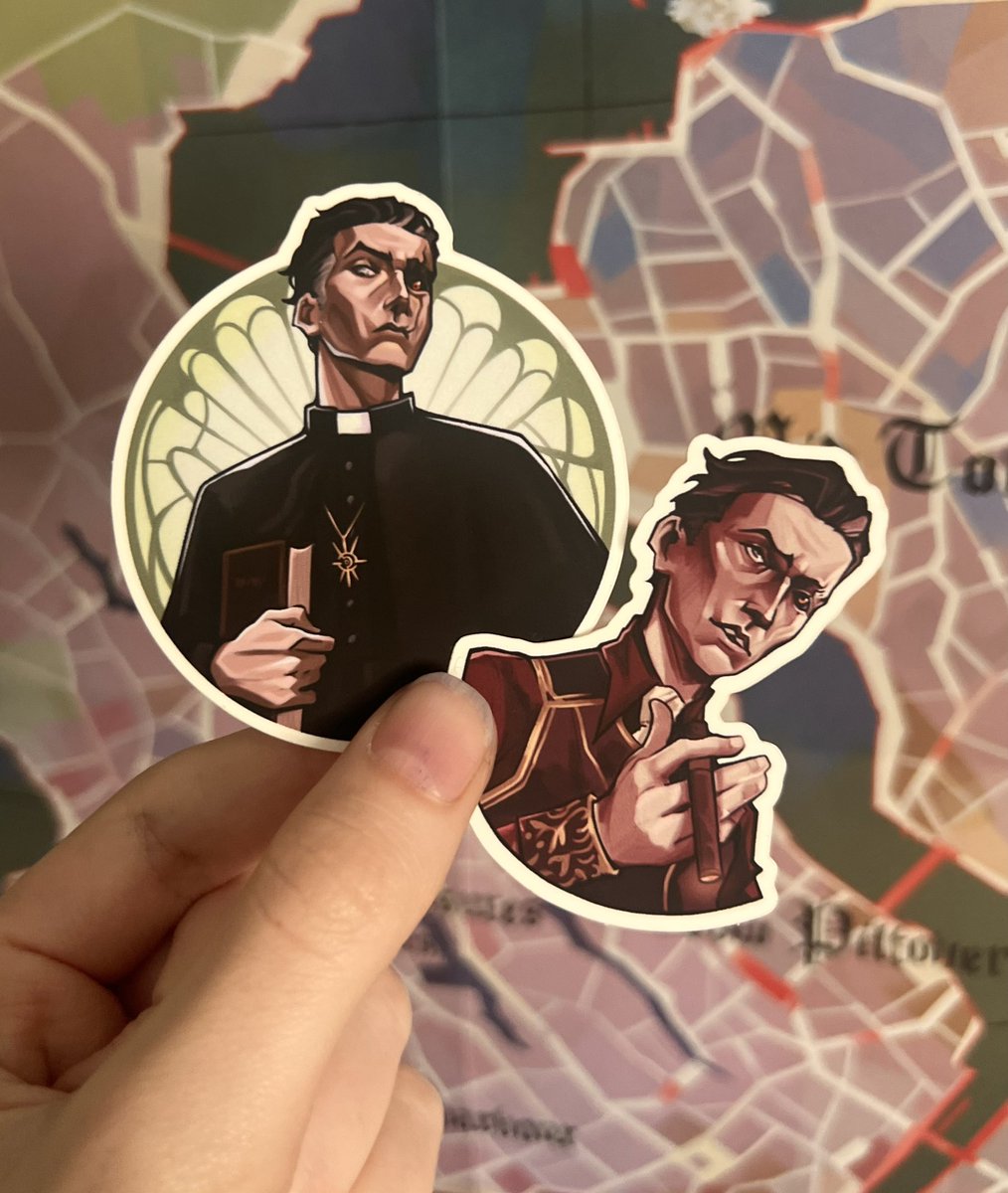 Stickers are now available to purchase!! These two come as a pair, and can be bought via my ko-fi: ko-fi.com/rcntlydcccased… 😚🖤