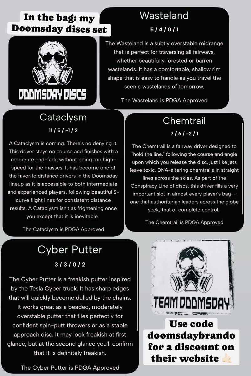 BrandoVibes540's tweet image. #TeamDoomsday 
Just got the rest of the set the other day 🥏 youtu.be/SMs9BMZGxGI?si…
🤙🏻 #DiscGolf #