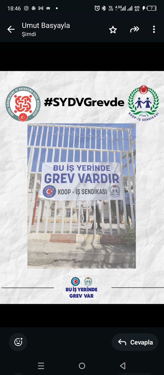 ball70986's tweet photo. ‼️Susmuyoruz, korkmuyoruz, GREVDEYİZ!

Haklı mücadelemiz kazanana kadar kararlılıkla devam edecek...

Yaşasın SYDV işçilerinin grevi…

Yaşasın Koop-İş…

#SYDVGrevde

@_cevdetyilmaz
@tcailesosyal
@MahinurOzdemir
@csgbakanligi
@isikhanvedat
@SayimMadak
@ztarikdaroglu https://t.co/C7A6VOS8h9