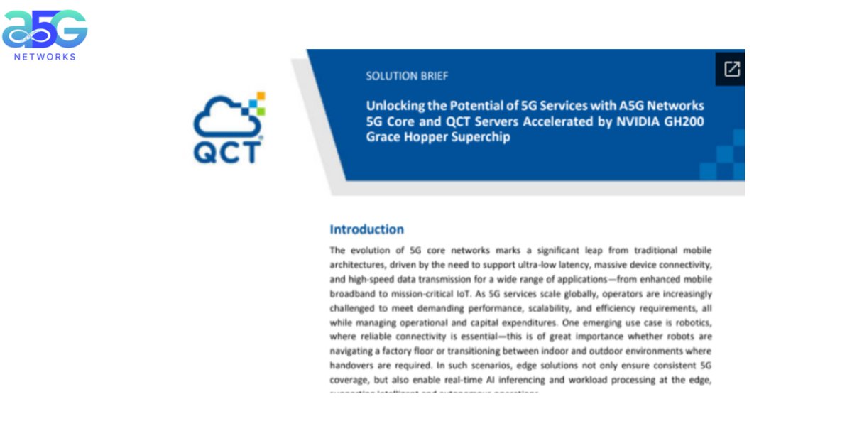 🚀 Transforming 4G/5G SA/NSA Core Networks with <a href="/A5gNetworks/">A5G Networks</a>, <a href="/QuantaQCT/">QCT</a> <a href="/nvidia/">NVIDIA</a> 

By running <a href="/A5gNetworks/">A5G Networks</a> 4G/5G Core on the #QuantaGrid S74G-2U, @QuantaQT offloads UPF to GPUs for intelligent, scalable 5G at lower power.
📖 Joint solution: bit.ly/4p5eY7R
#5G #AI #Edge