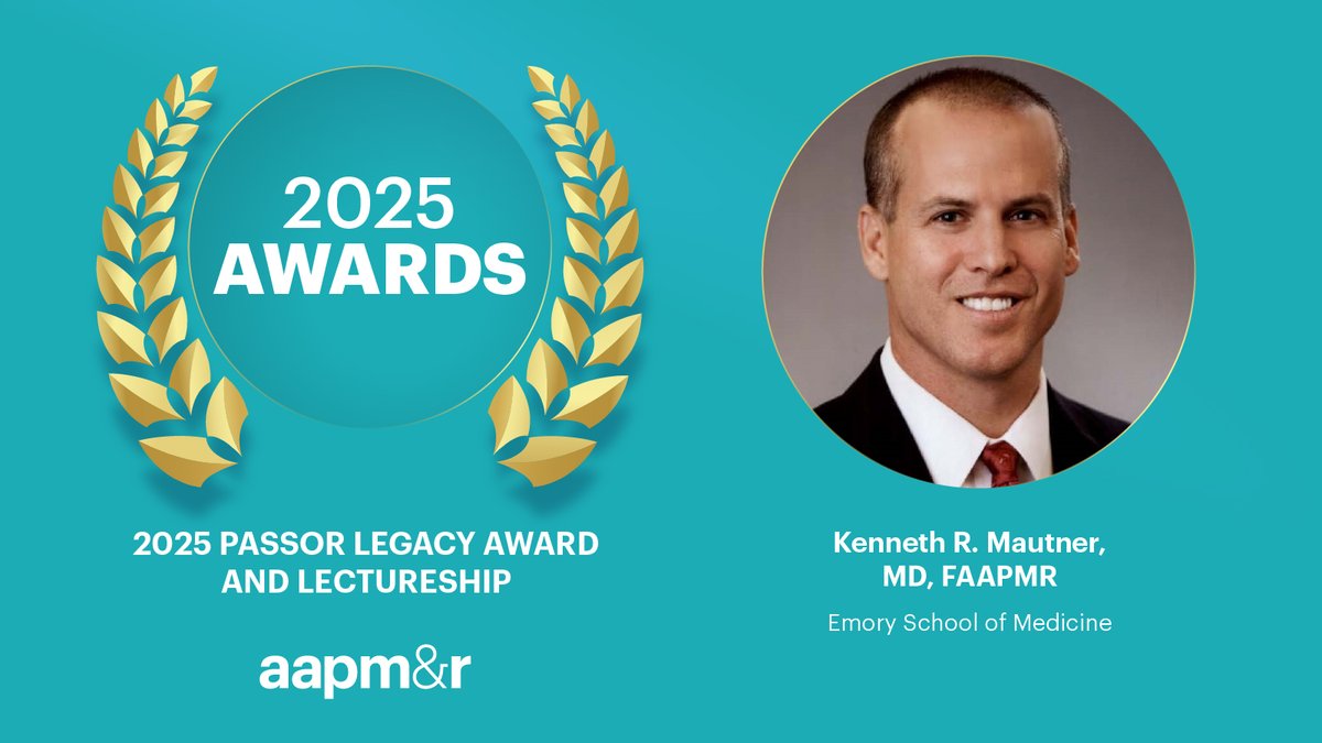 Continuing on with our series of 2025 AAPM&amp;R Award recipients, congratulations to our 2025 PASSOR Legacy Award and Lectureship winner: <a href="/DrKenMautner/">Dr. Ken Mautner</a>!

See the full list of Award Recipients here: aapmr.org/members-public…