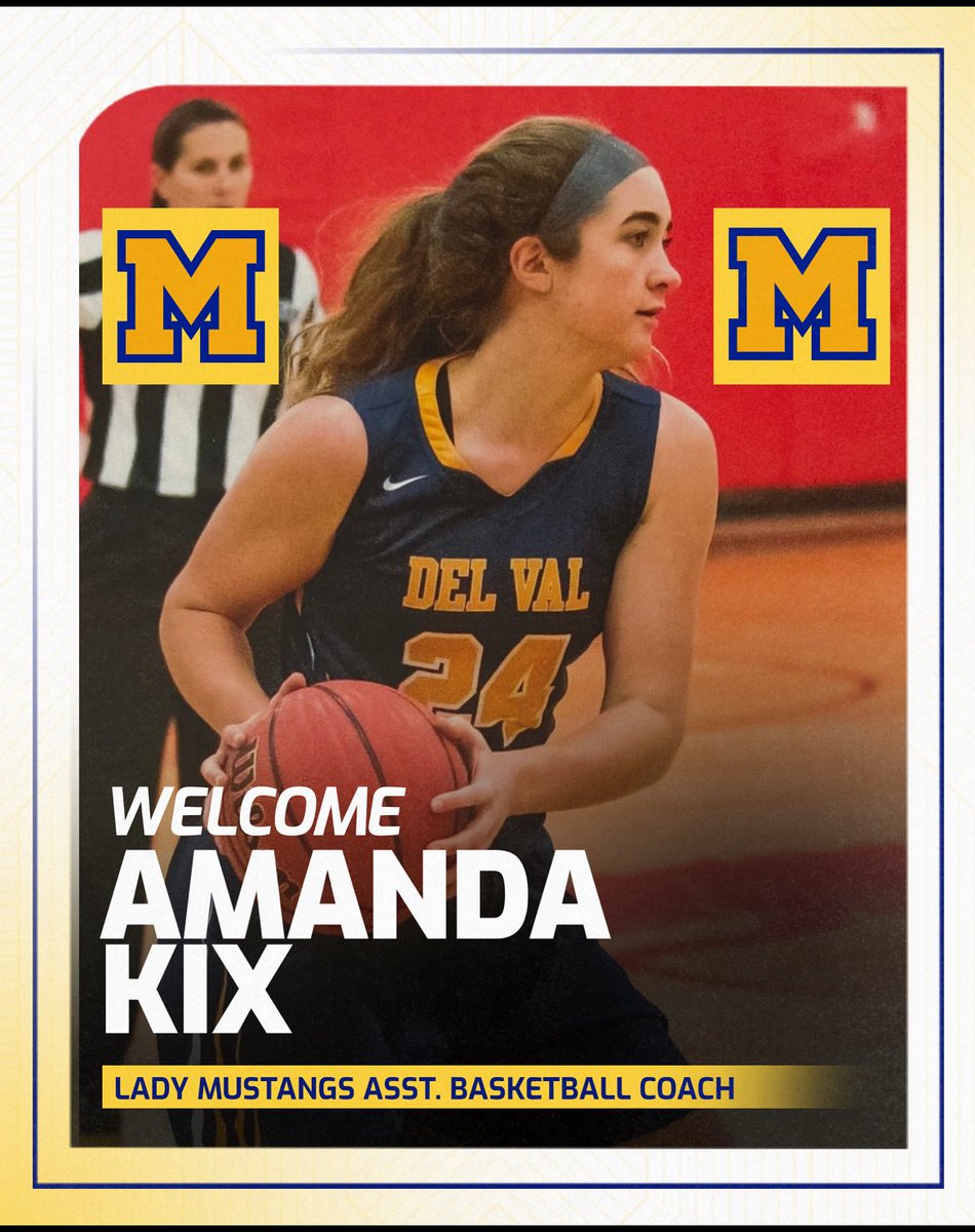 The Manville Lady Mustangs basketball program would like to welcome Amanda Kix to the coaching staff! 💙🏀💛