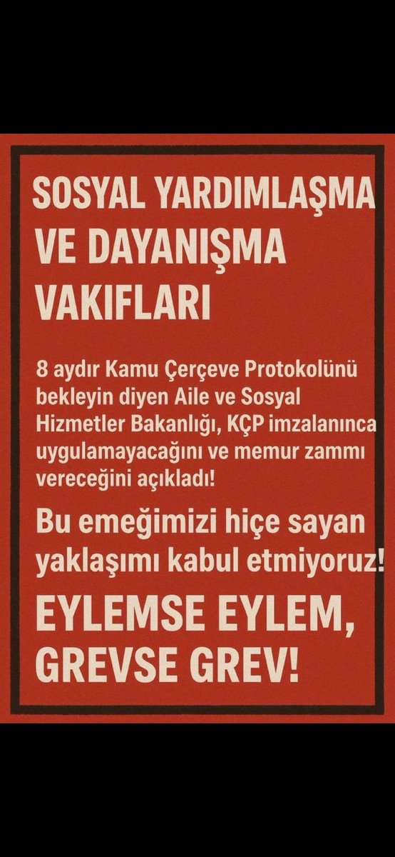 Alkış yetmedi, adalet istiyoruz, KÇP kapsamı tüm SYDV çalışanlarına derhal #SYDVgrevde <a href="/alemdareyup/">Eyüp Alemdar</a> <a href="/ersoyakif1/">Mehmet Akif ERSOY</a> <a href="/LemanYenigunAk/">Leman Yenigun</a>