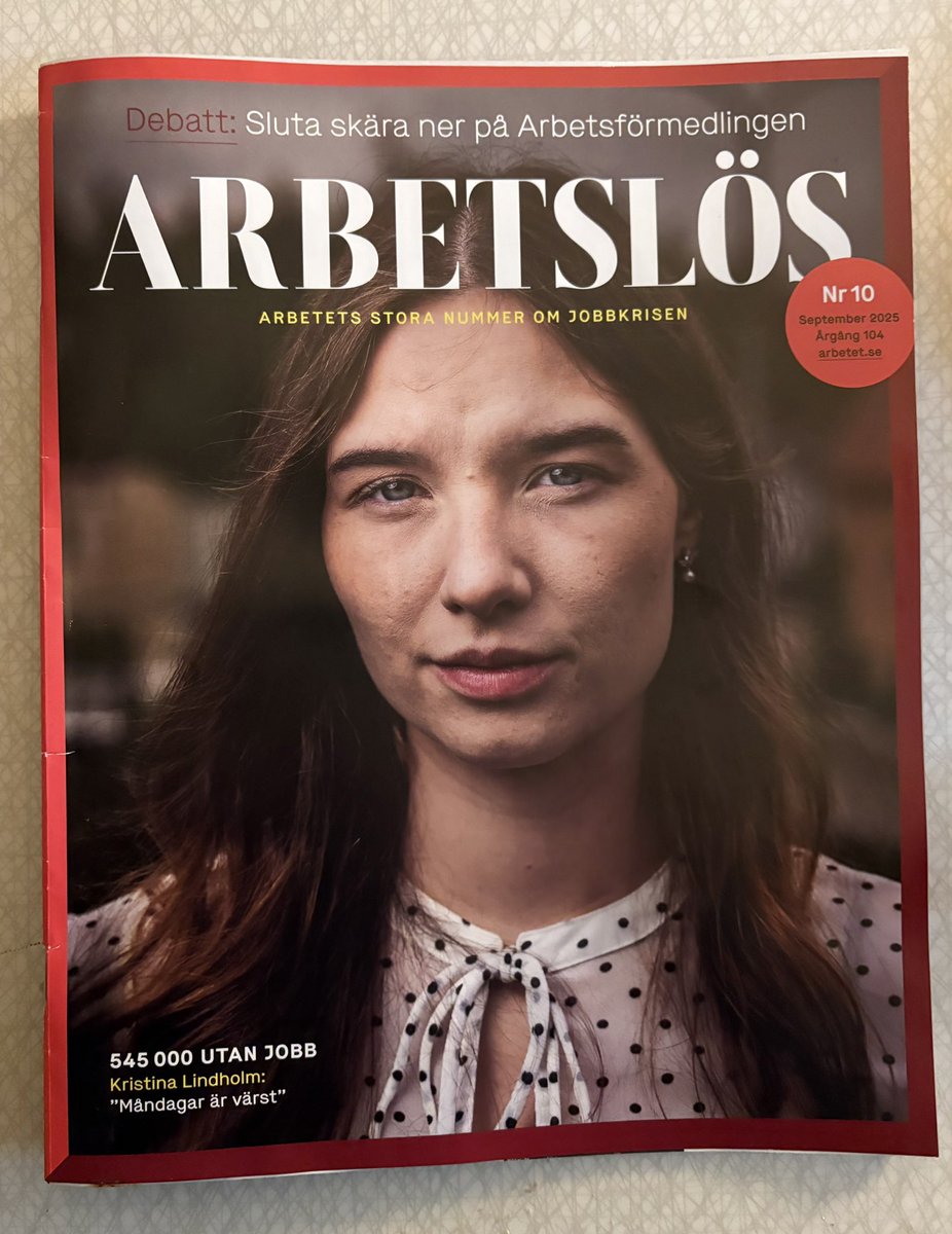 Kolla vilken otrolig tidning mina kollegor gjort! 

Arbetet 10/25 är ett fullspäckat nummer om massarbetslösheten, de arbetslösa och arbetsmarknadspolitiken. Läs!

arbetet.se/e-tidningar/