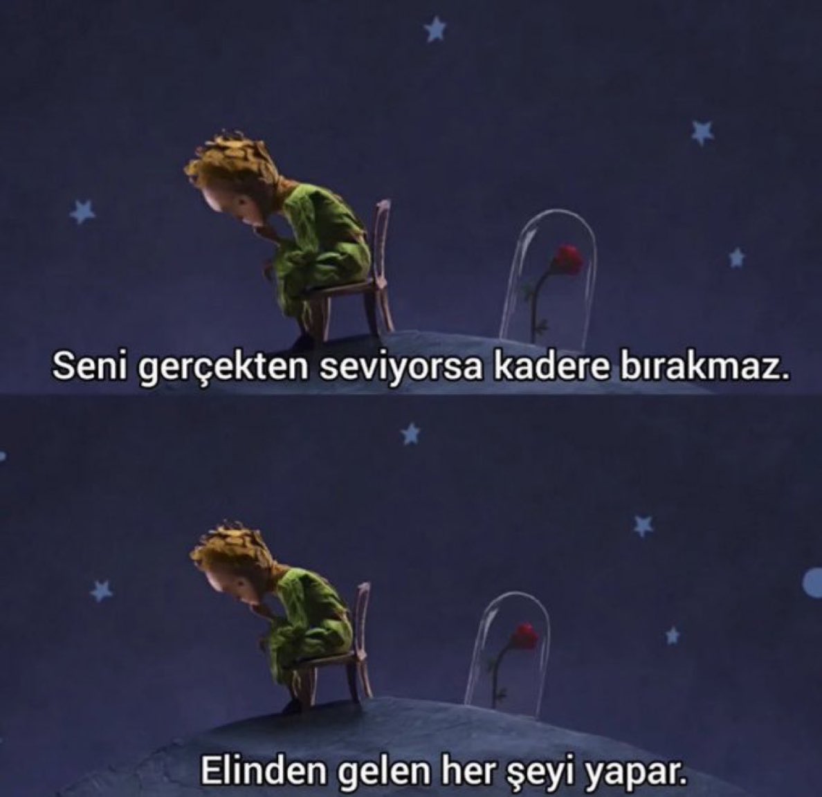 "Seni gerçekten seviyorsa kadere bırakmaz.
Elinden gelen her şeyi yapar."