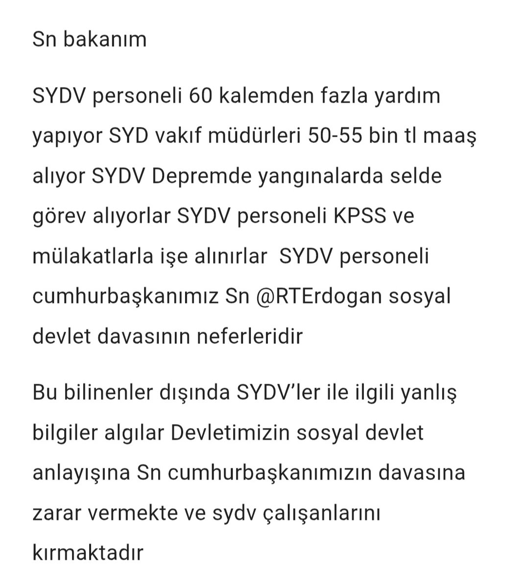 #SYDVGrevde
<a href="/cevdetyilmaz/">cevdetyılmaz</a> <a href="/MahinurOzdemir/">Mahinur Özdemir Göktaş</a> <a href="/memetsimsek/">Mehmet Simsek</a> <a href="/isikhanvedat/">Prof. Dr. Vedat Işıkhan</a> <a href="/tcailesosyal/">T.C. Aile ve Sosyal Hizmetler Bakanlığı</a> <a href="/ashb_sygm/">Sosyal Yardımlar Genel Müdürlüğü</a>  <a href="/dbdevletbahceli/">Devlet Bahçeli</a> <a href="/iletisim/">T.C. İletişim Başkanlığı</a>