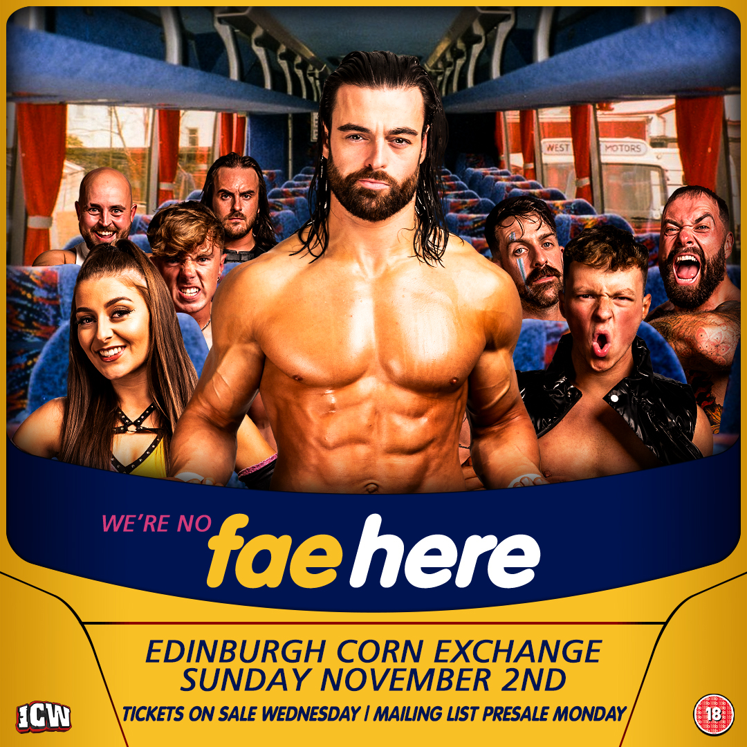 ANNOUNCEMENT: ICW returns to The Garage in Glasgow on Sunday 5 October, and heads to the Edinburgh Corn Exchange on Sunday 2 November!

Tickets on general release next Wednesday at 10am. Mailing list presale access from Monday. Sign up at bit.ly/ICWmail