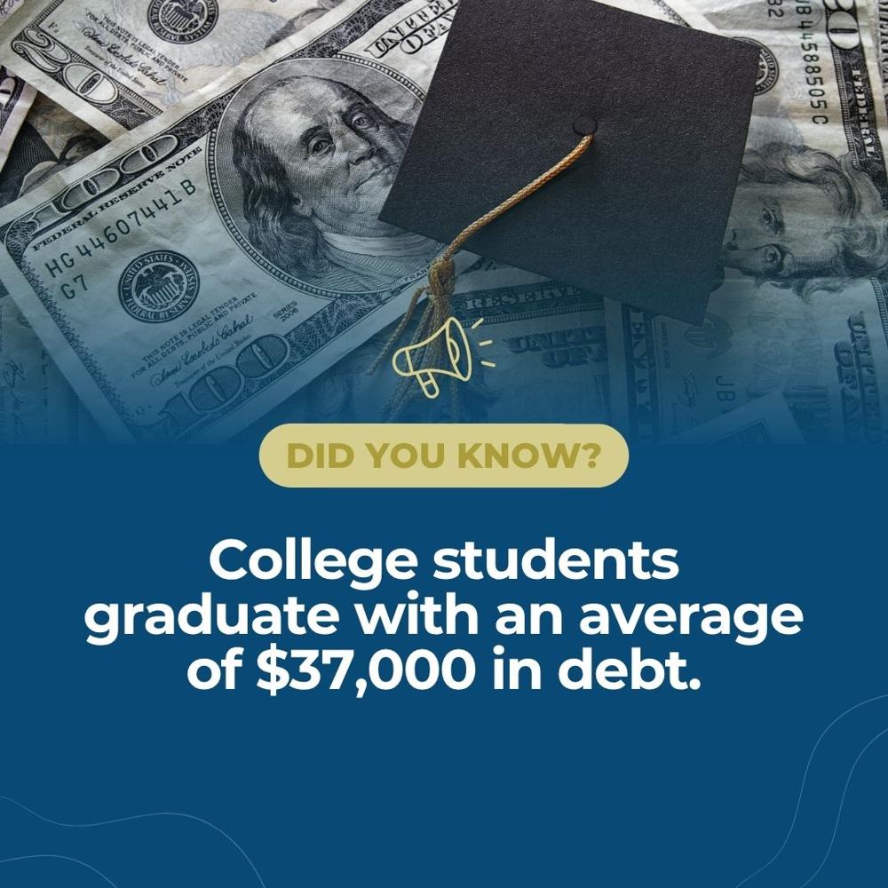 LatusGroup's tweet image. ☝️ Did you know?

College students graduate with an average of $37,000 in debt.

Source:  Federal Student Aid (U.S. Department of Education)

#latusgroup #funfactfriday #funfinance