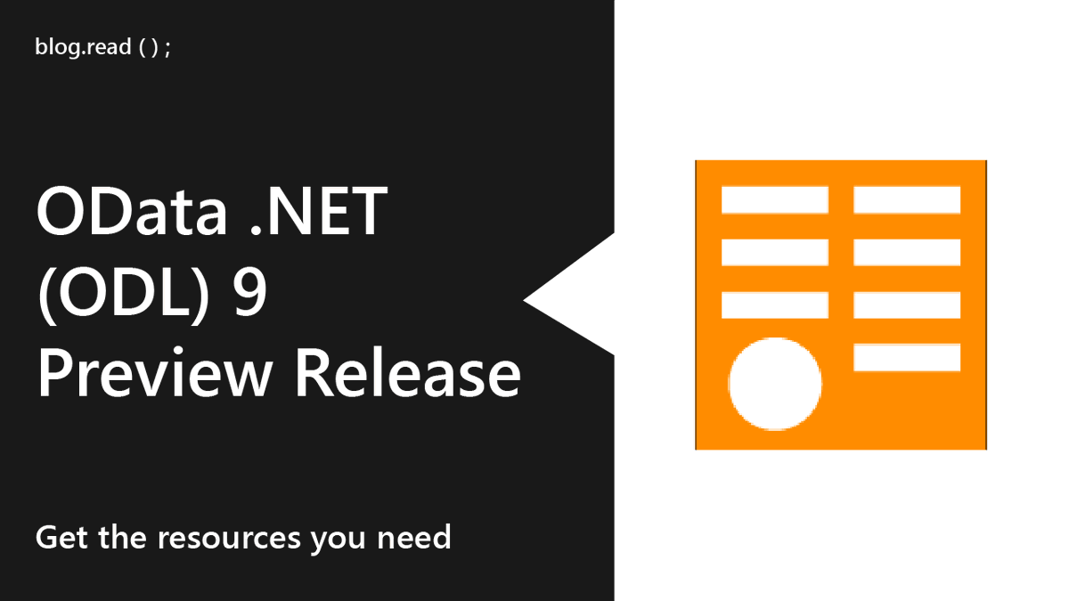 dotnet's tweet image. 🚧 OData .NET 9 Preview is here—streamlined, secure, and spec-aligned! Targeting #dotnet10, it drops JSONP, defaults to case-insensitive URIs, tightens CSDL validation, and trims payload bloat. Cleaner code, fewer surprises.
#OData 🧪
🔗 msft.it/6018skYUA
