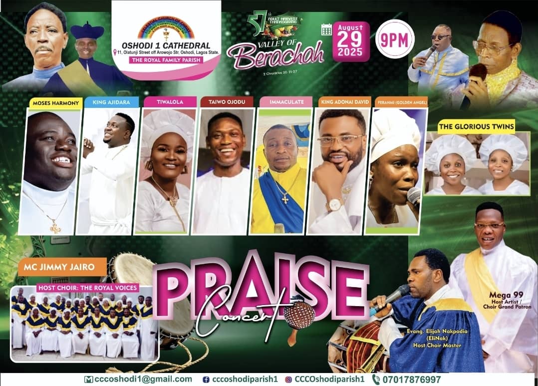 mega99onelove's tweet photo. Halleluyah!!!
Come let's praise God together tonight at my church CCC OSHODI 1 CATHEDRAL for our 57th harvest musical concert...
Jesus is waiting for you.
#1luv #mega99 #megasuperstar
#eminimega https://t.co/6eAF7CopsZ
