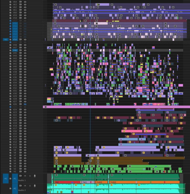 Ostute_0's tweet photo. People with literally ADHD editing timelines. is the proj that complicated ? or they just color coding every small element to make it look more imp?

maybe i'm just a rookie. https://t.co/zHWsPKm56f