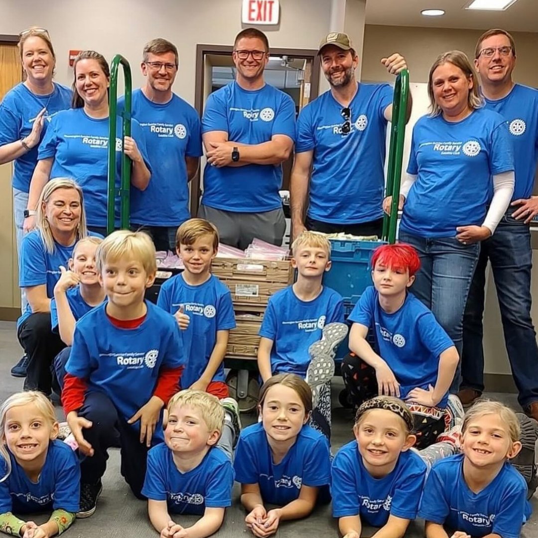 Chocolate chip pancake mix, play spaces, and 23 energetic kids. The Family Service Satellite Club of Bloomington Sunrise, led by mom-of-four Jessika Hane, is Rotary service, family-style. Read more here: on.rotary.org/3VpNfRq