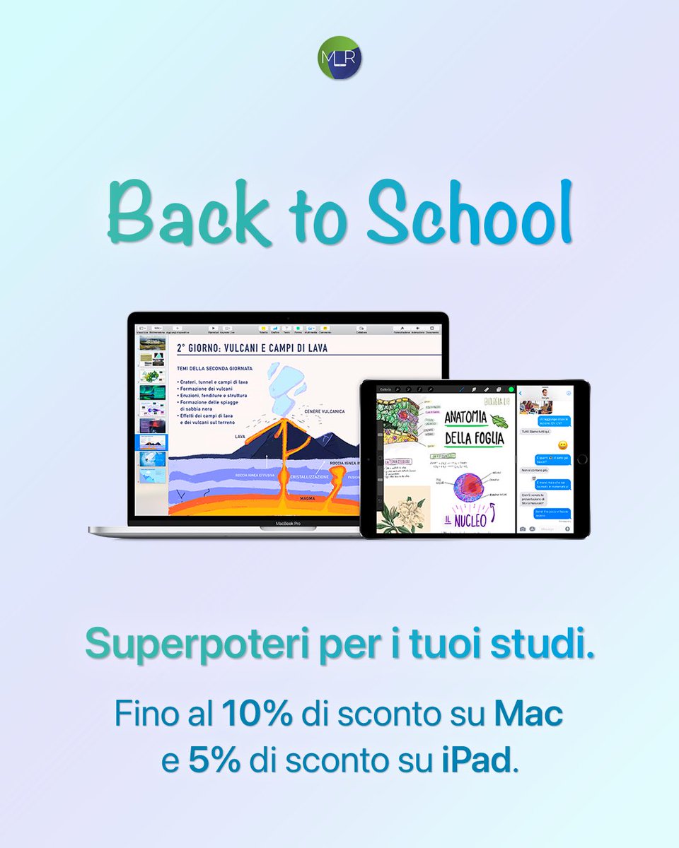 MasterLabRepair's tweet photo. Superpoteri per i tuoi studi. 📚
Da #MasterLabRepair hai fino al 10% di sconto su #Mac e 5% di sconto su #iPad.
Approfitta degli sconti a te riservati, risparmia e rientra a scuola con tutta la potenza dei dispositivi #Apple. 💻🚀

📍Ti aspettiamo in store!

#backtoschool https://t.co/wGmHCxAwnc