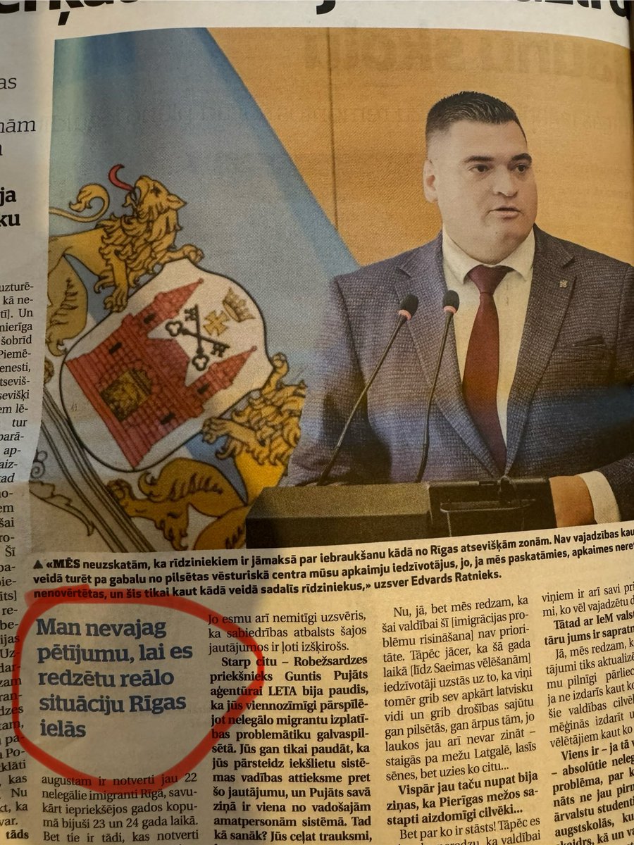Lūk izcila krietna saimnieka un valstsvīra skaidra pozīcija rīcībai attiecībā uz imigrantu problēmu Rīgā 💪👍🇱🇻 <a href="/EdvardsRatnieks/">Edvards Ratnieks</a> Šodienas avīzē <a href="/diena/">Diena</a>. Tas JV un vajag “pētījumu pētījumus” lai tik neko nedarītu attiecībā uz demogrāfisko situāciju un atbalstu ģimenēm…. 🤯