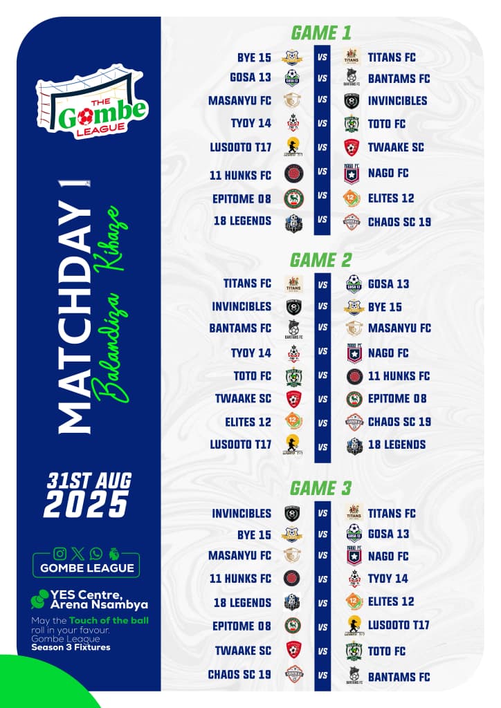 … and the day's fixture is out