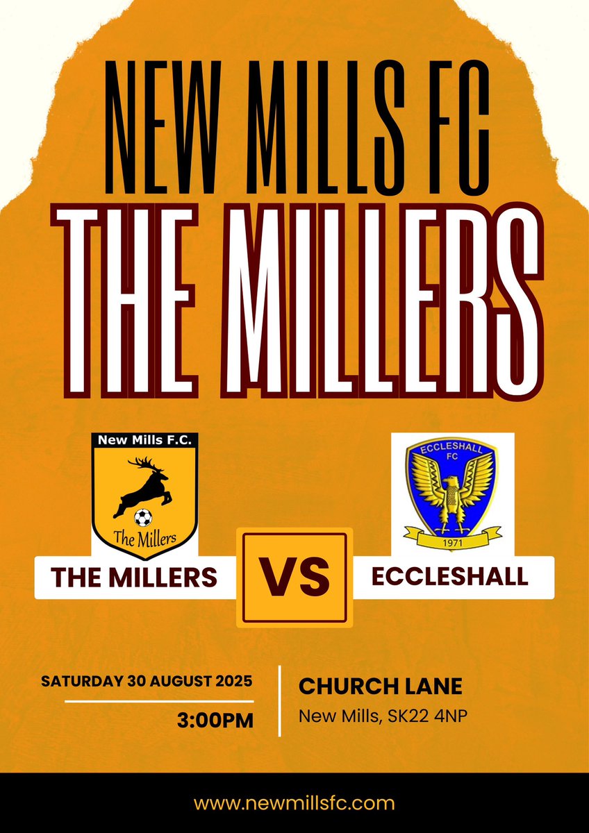 New Mills Football Club (@newmillsfc) on Twitter photo The Millers are at home tomorrow when we entertain Eccleshall in the <a href="/nwcfl/">The NWCFL ⚽️</a> 💛💛💛⚽️⚽️⚽️⚽️ The Millers are at home tomorrow when we entertain Eccleshall in the <a href="/nwcfl/">The NWCFL ⚽️</a> 💛💛💛⚽️⚽️⚽️⚽️
