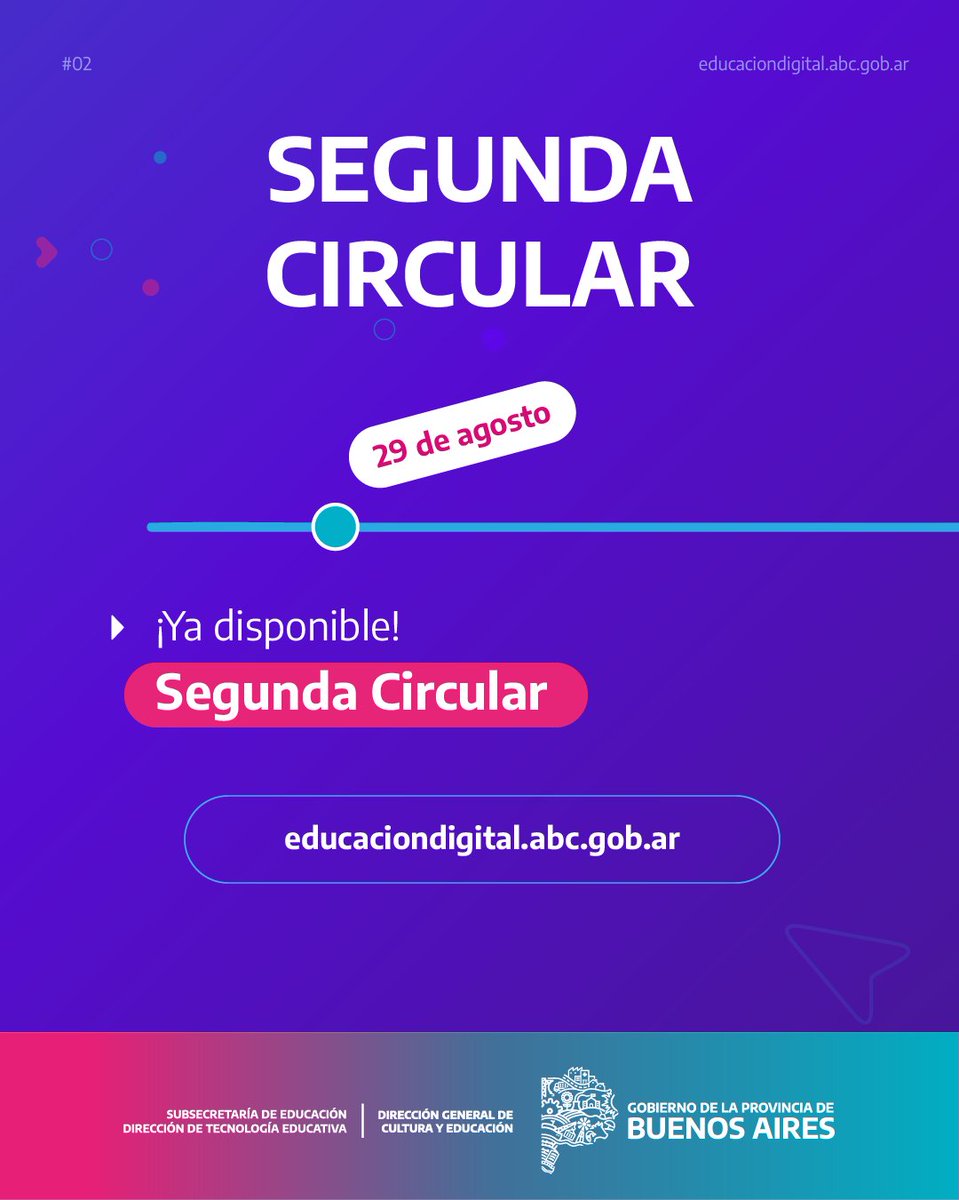 Desde hoy ya está disponible la 2da circular de las Segundas Jornadas de Educación Digita, donde encontrarás ⤵️

✔️ Datos generales de las JED
✔️ Lineamientos para la sistematización de experiencias de educación digital
✔️ Información sobre inscripción a talleres presenciales