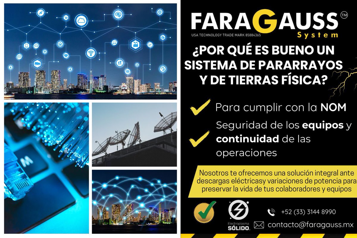 FaragaussMx's tweet image. #Faragauss ofrece una solución innovadora y tecnológica en sistemas de #TierrasFísicas y #Pararrayos